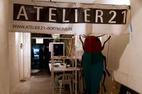 Das Atelier21 in der Zimmerstraße 21 in der Dortmunder Nordstadt begrüßt die Gäste der 14. Dortmunder Museumsnacht.